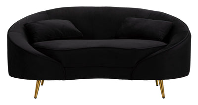 Divano design 2 posti rivestito in tessuto con cuscini cm 148x84x68h - vari colori