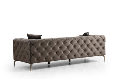 Divano a 3 posti imbottito con effetto capitonnè cm 237x90x73h - vari colori