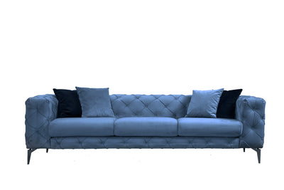 Divano a 3 posti imbottito con effetto capitonnè cm 237x90x73h - vari colori