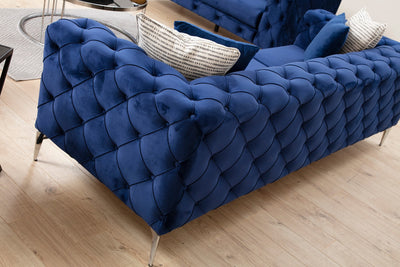 Divano a 3 posti imbottito con effetto capitonnè cm 237x90x73h - vari colori