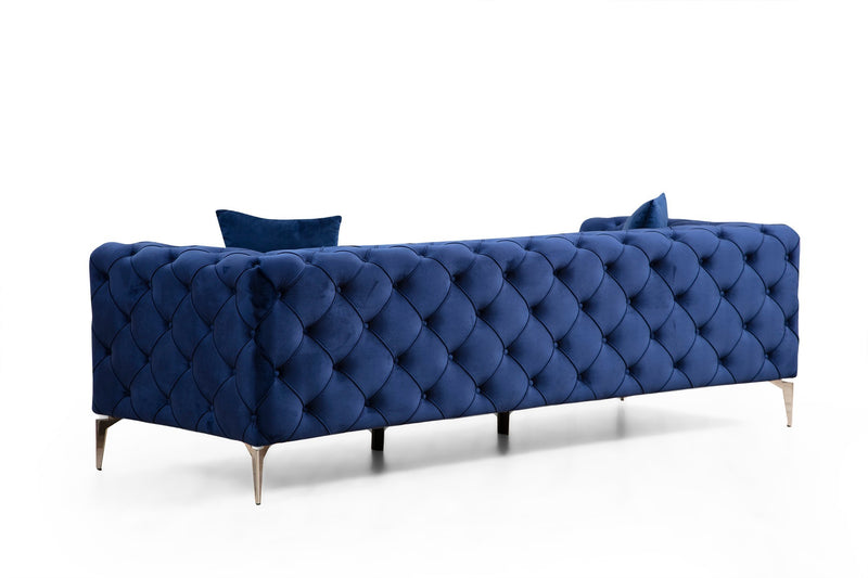 Divano a 3 posti imbottito con effetto capitonnè cm 237x90x73h - vari colori