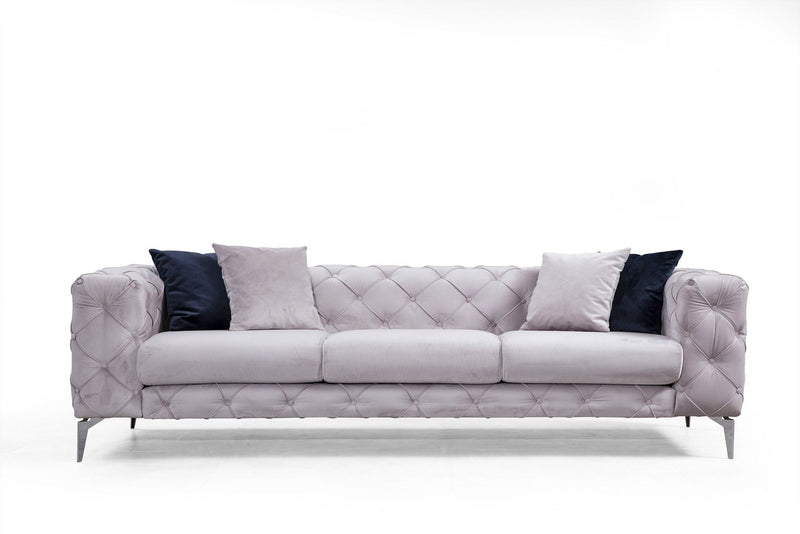 Divano a 3 posti imbottito con effetto capitonnè cm 237x90x73h - vari colori