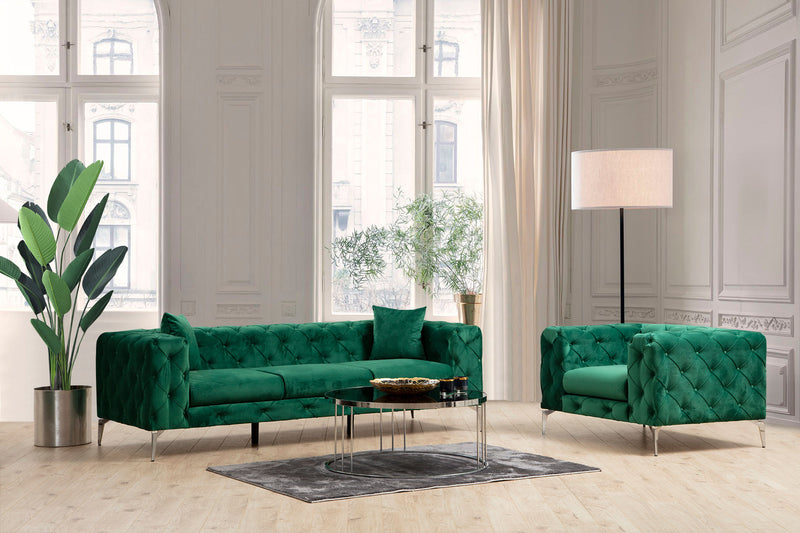 Divano a 3 posti imbottito con effetto capitonnè cm 237x90x73h - vari colori