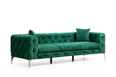 Divano a 3 posti imbottito con effetto capitonnè cm 237x90x73h - vari colori