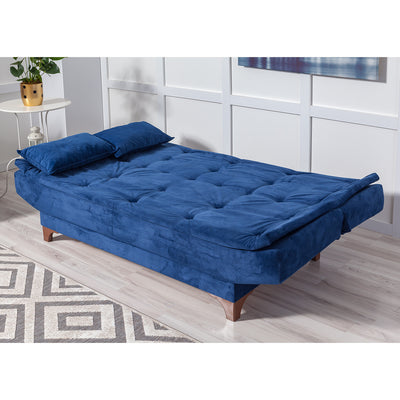 Divano moderno senza braccioli 3 posti trasformabile in letto cm 190x85x85h - vari colori