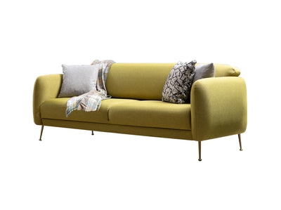 Divano letto 3 posti schienale movibile in tessuto gambe in metallo cm 214x98x85h - vari colori