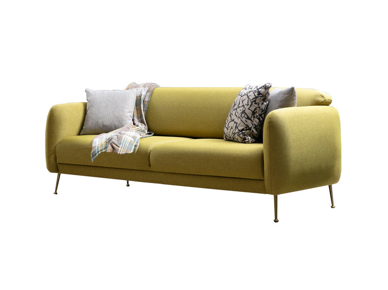 Divano letto 3 posti schienale movibile in tessuto gambe in metallo cm 214x98x85h - vari colori
