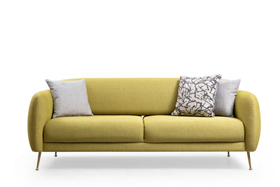 Divano letto 3 posti schienale movibile in tessuto gambe in metallo cm 214x98x85h - vari colori