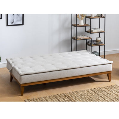 Divano senza braccioli moderno da 3 posti rivestito in tessuto cm 180x80x78h - vari colori