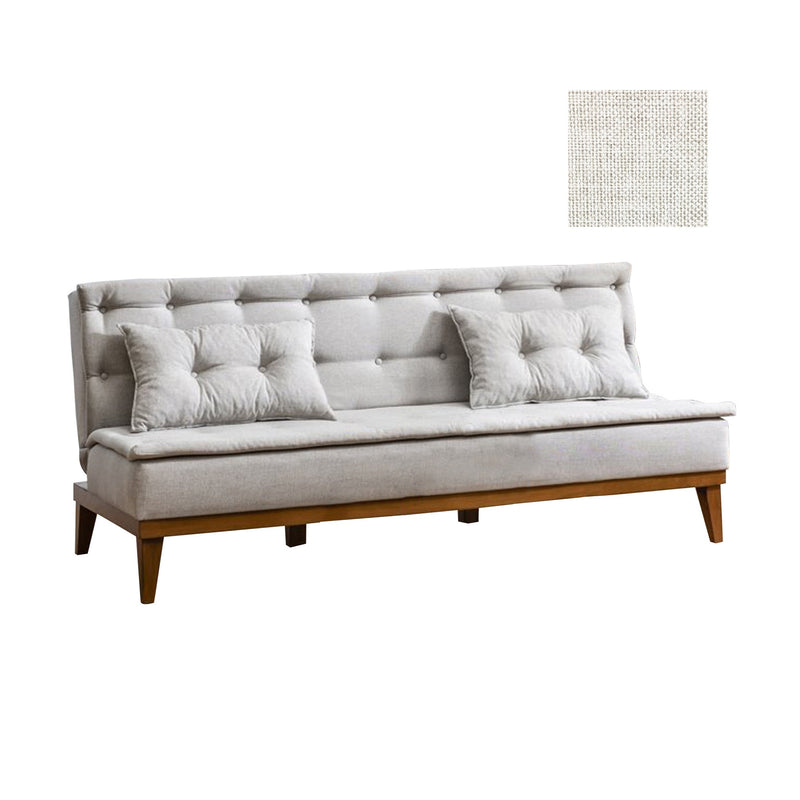 Divano senza braccioli moderno da 3 posti rivestito in tessuto cm 180x80x78h - vari colori
