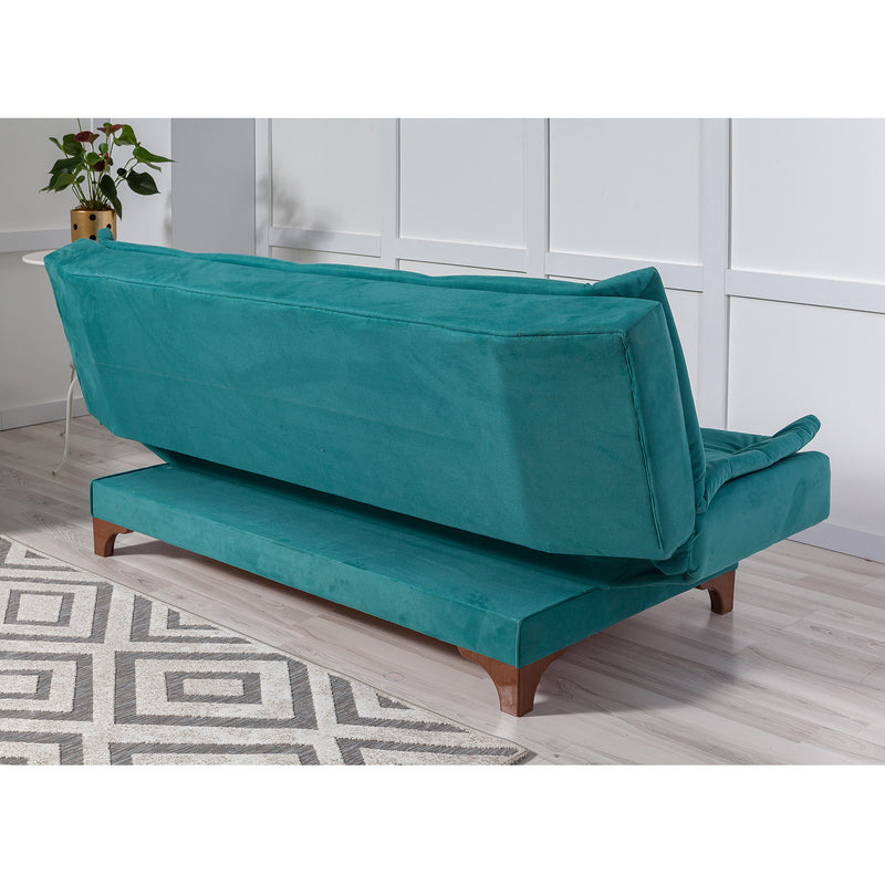 Divano moderno senza braccioli 3 posti trasformabile in letto cm 190x85x85h - vari colori