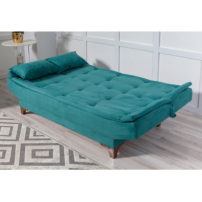 Divano moderno senza braccioli 3 posti trasformabile in letto cm 190x85x85h - vari colori