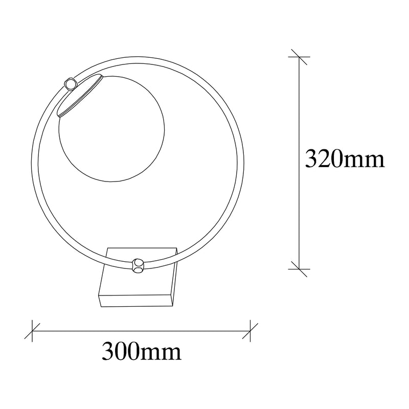 Lampada abat jour da comodino in metallo nero paralume a sfera cm 30x15x32h