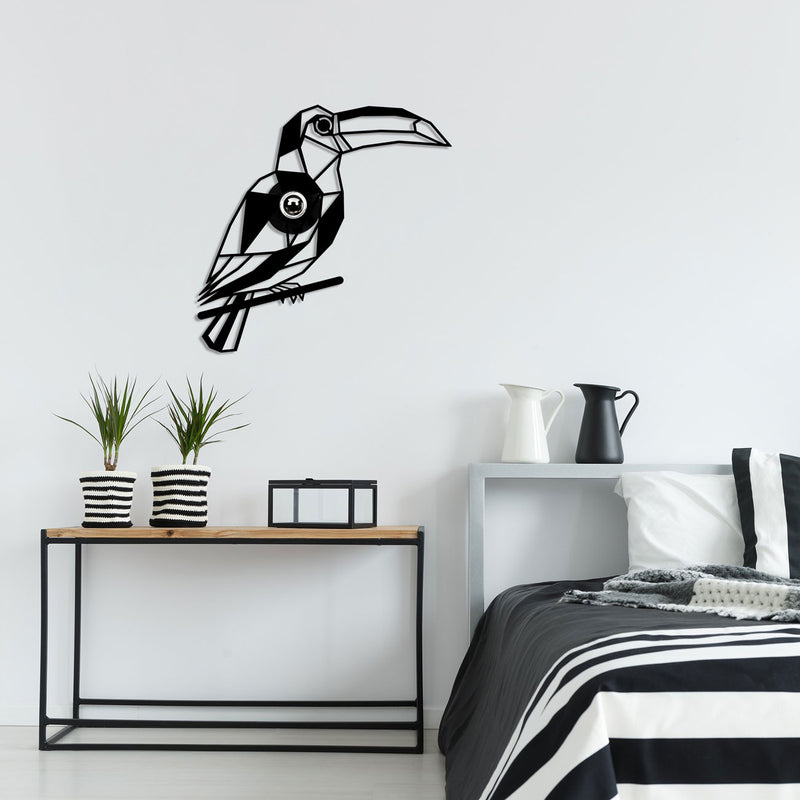 lampada moderna da parete decorativa in legno sagomato modello tucano