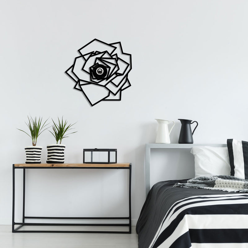 applique una luce lampada da parete moderna in legno sagomato forma di rosa stilizzata