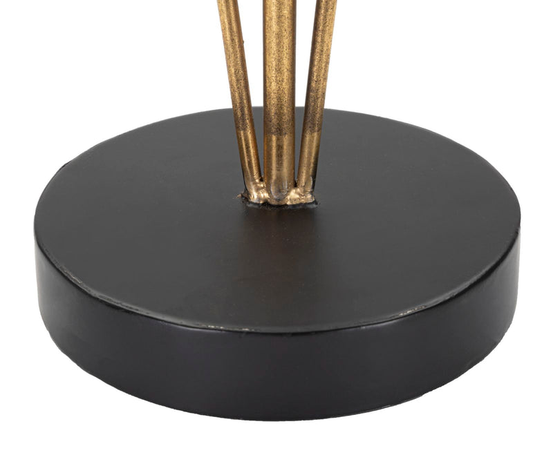 Lampada da tavolo con palme in metallo dorato anticato cm 26x65h