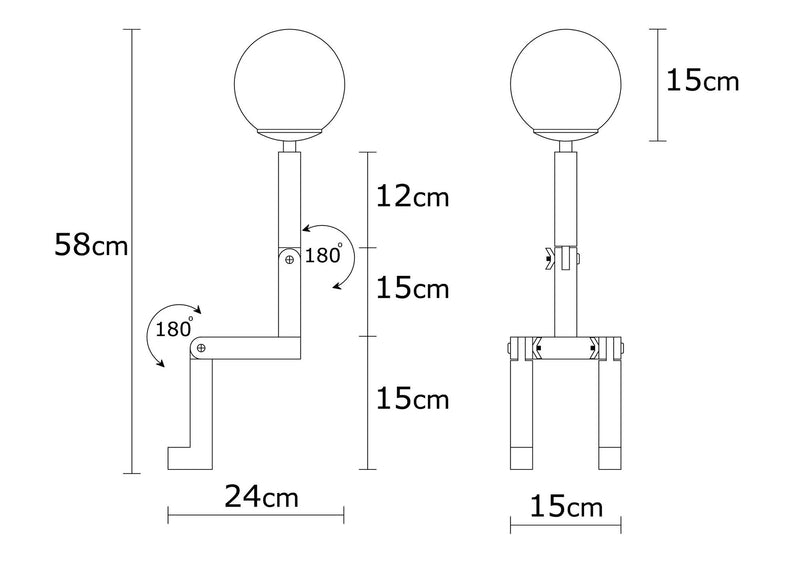 Lampada da tavolo in legno paralume in vetro bianco modello manichino cm 15x17x56h