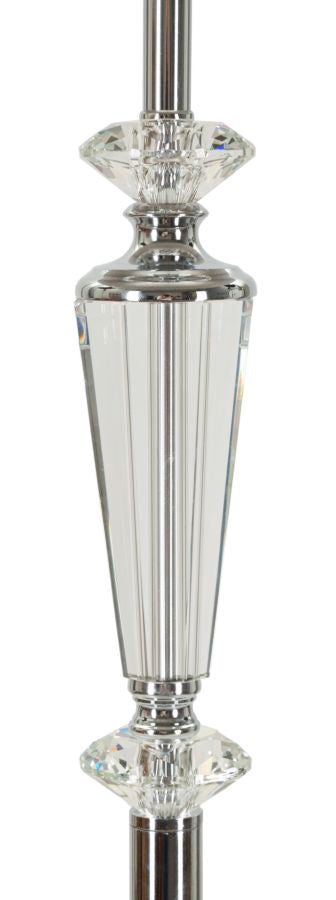 Lampada da terra piantana in metallo cromato vetro e paralume plissettato cm 40x164h