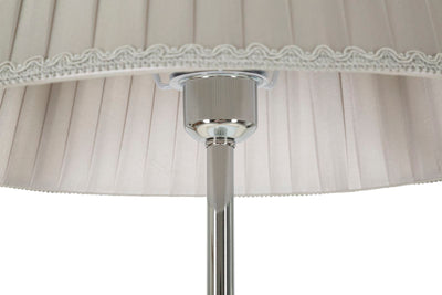 Lampada da terra piantana in metallo cromato vetro e paralume plissettato cm 40x164h