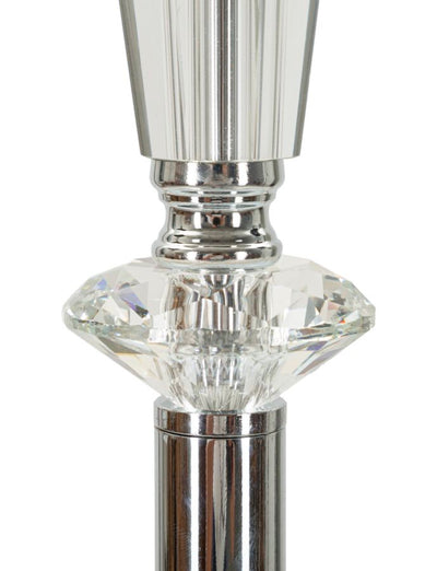 Lampada da terra piantana in metallo cromato vetro e paralume plissettato cm 40x164h