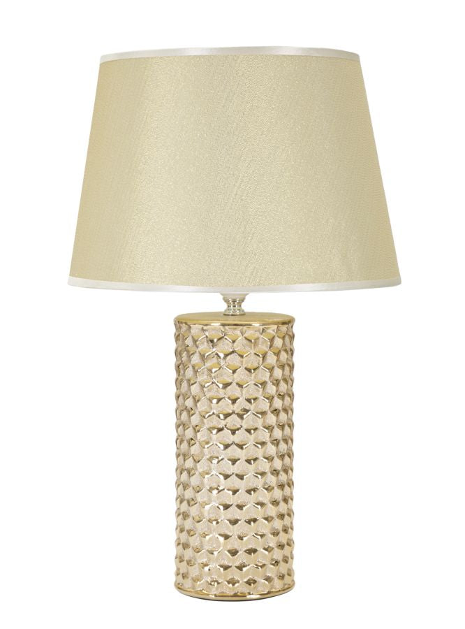Brubaker Lampada da Tavolo o da Comodino Vintage Lattice Pattern - Lampada da Tavolo Moderna con Base in Metallo - Altezza 45 cm, Oro Nero