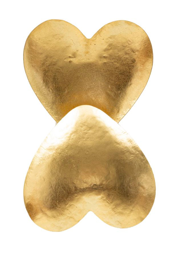 Lampada applique da parete in metallo colore oro opaco a forma di cuore cm 25x15x24h