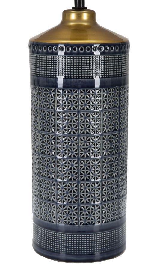 Lampada con base in ceramica paralume in tessuto design moderno cm 30x55h
