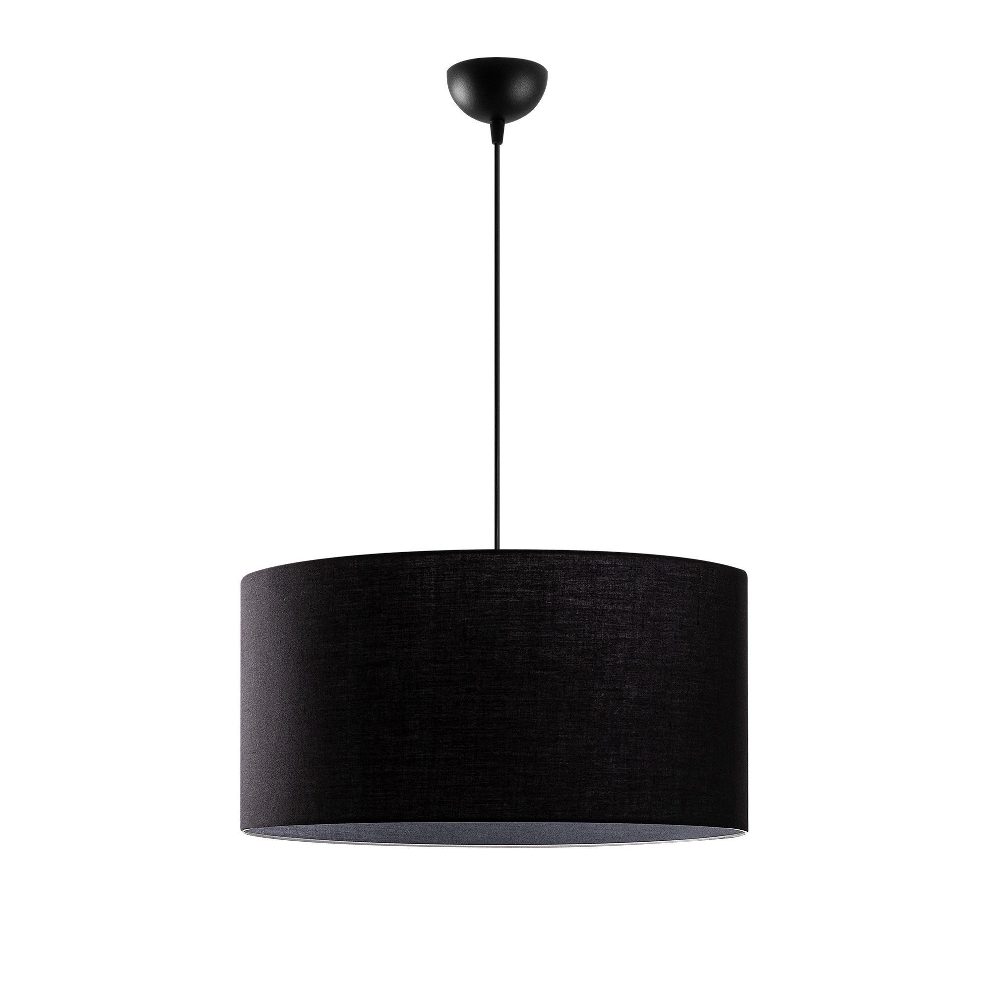Paralume Cilindrico Nero In Tessuto Per Lampade Da Terra - Sostituzione Facile, Design Minimalista