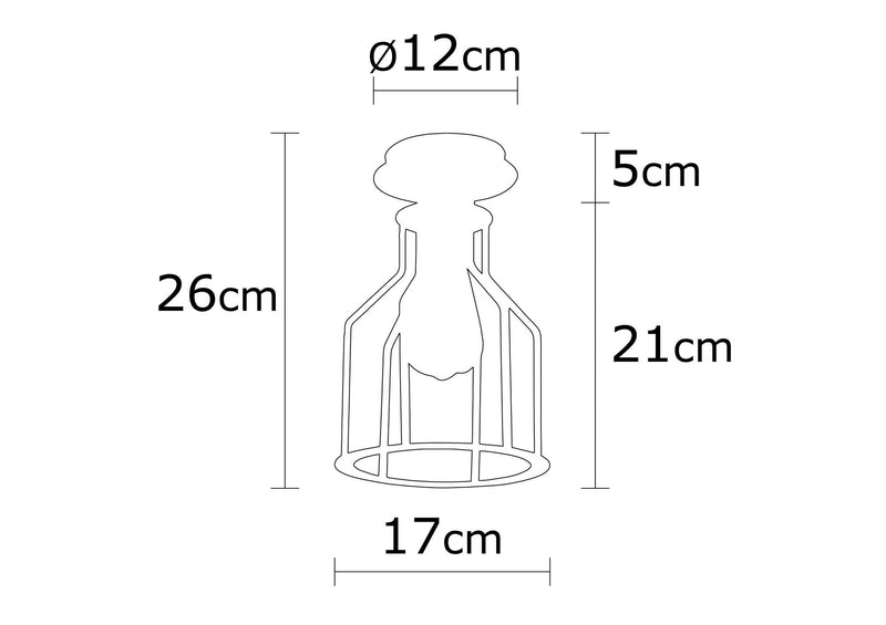 Lampadario da soffitto paralume in metallo nero stile industriale cm 17x26h
