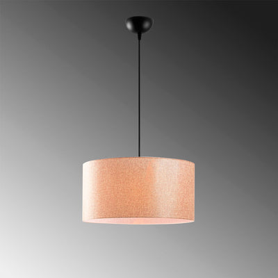 Lampadario zona living una luce moderno paralume in tessuto cm 40x118h