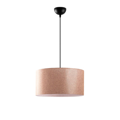 lampadario a sospensione una luce design moderno paralume tondo in tessuto