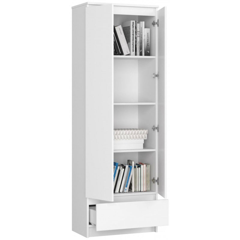 Dimat - Armadio moderno con ripiani 2 ante e cassetto cm 60x35x180h - vari colori