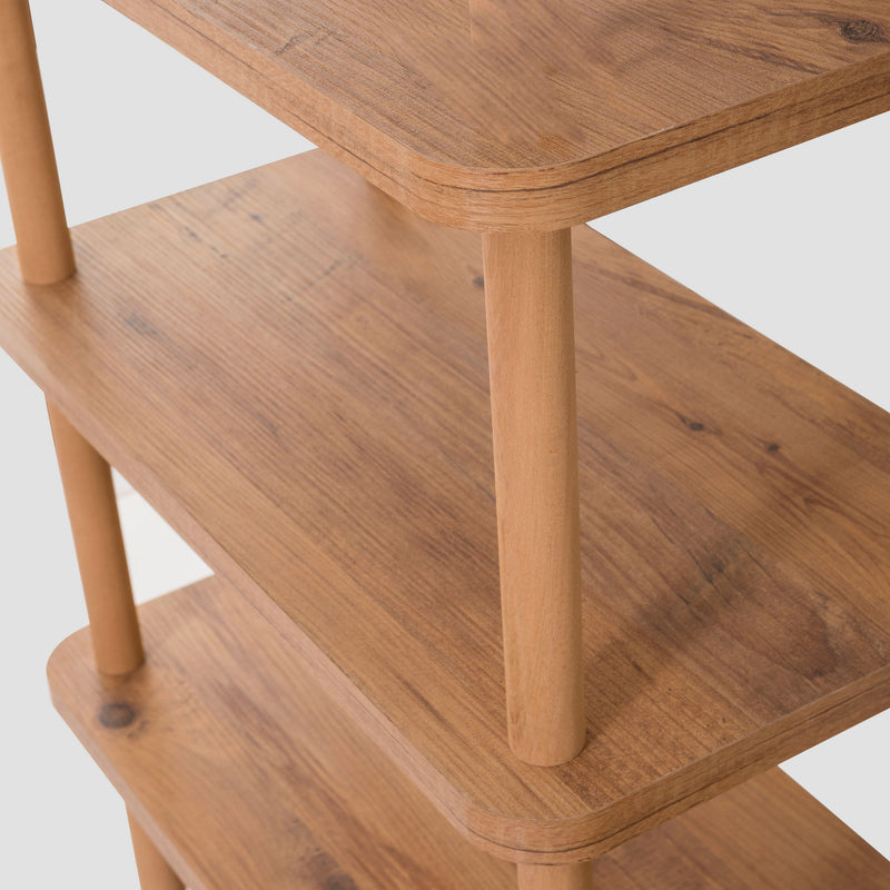 Libreria bassa ingresso in legno 4 vani a giorno design minimal cm 150x35x75h