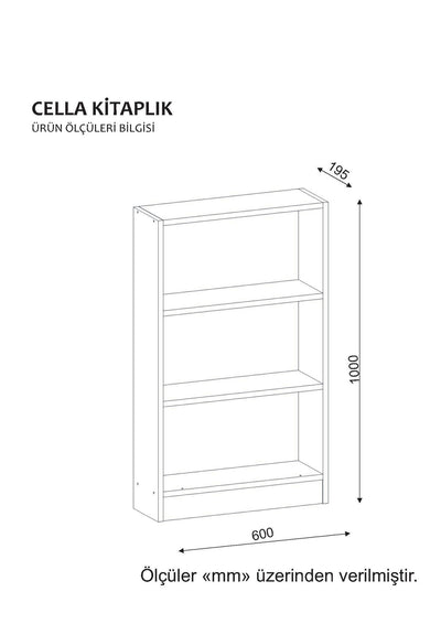 Libreria bassa da salotto 3 ripiani in legno colore bianco cm 60x19x100h