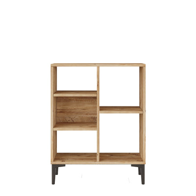 Libreria piccola moderna 5 vani colore legno naturale cm 69x25x87h