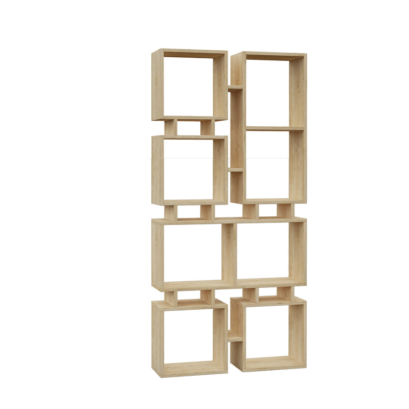 Libreria moderna da salotto bifacciale in legno naturale cm 79x24x167h