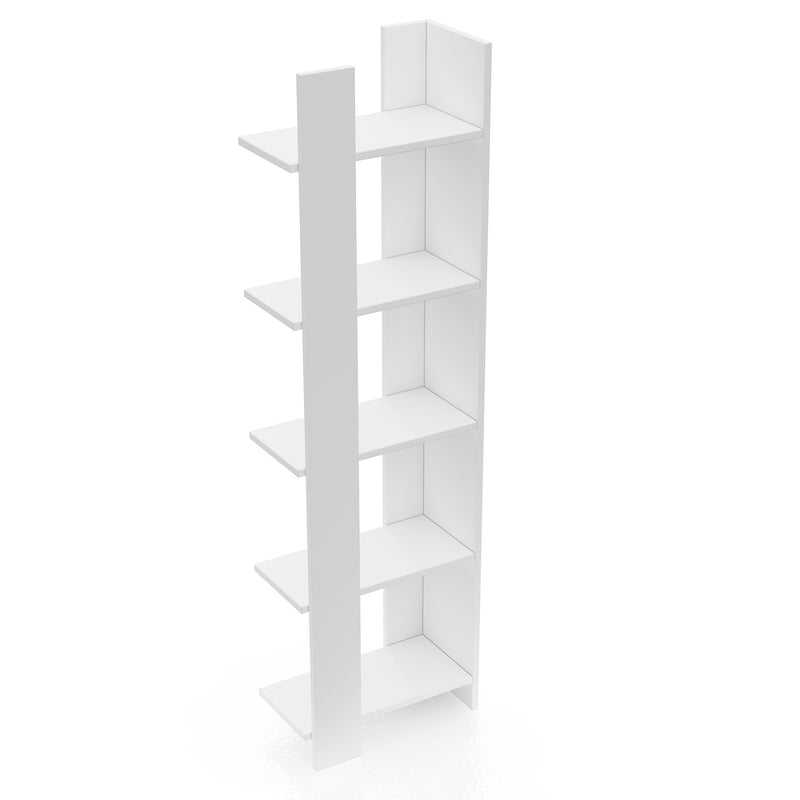 Libreria a colonna design colore bianco con 5 ripiani cm 45x25x160h
