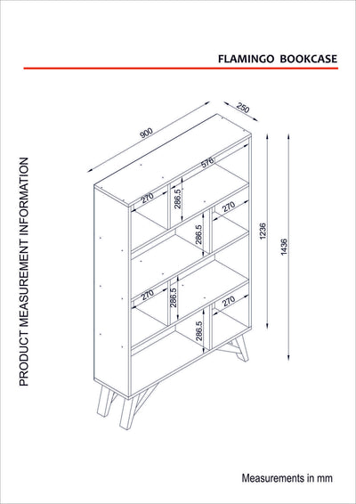 Libreria moderna da salotto 8 vani in legno colore noce cm 90x25x143h