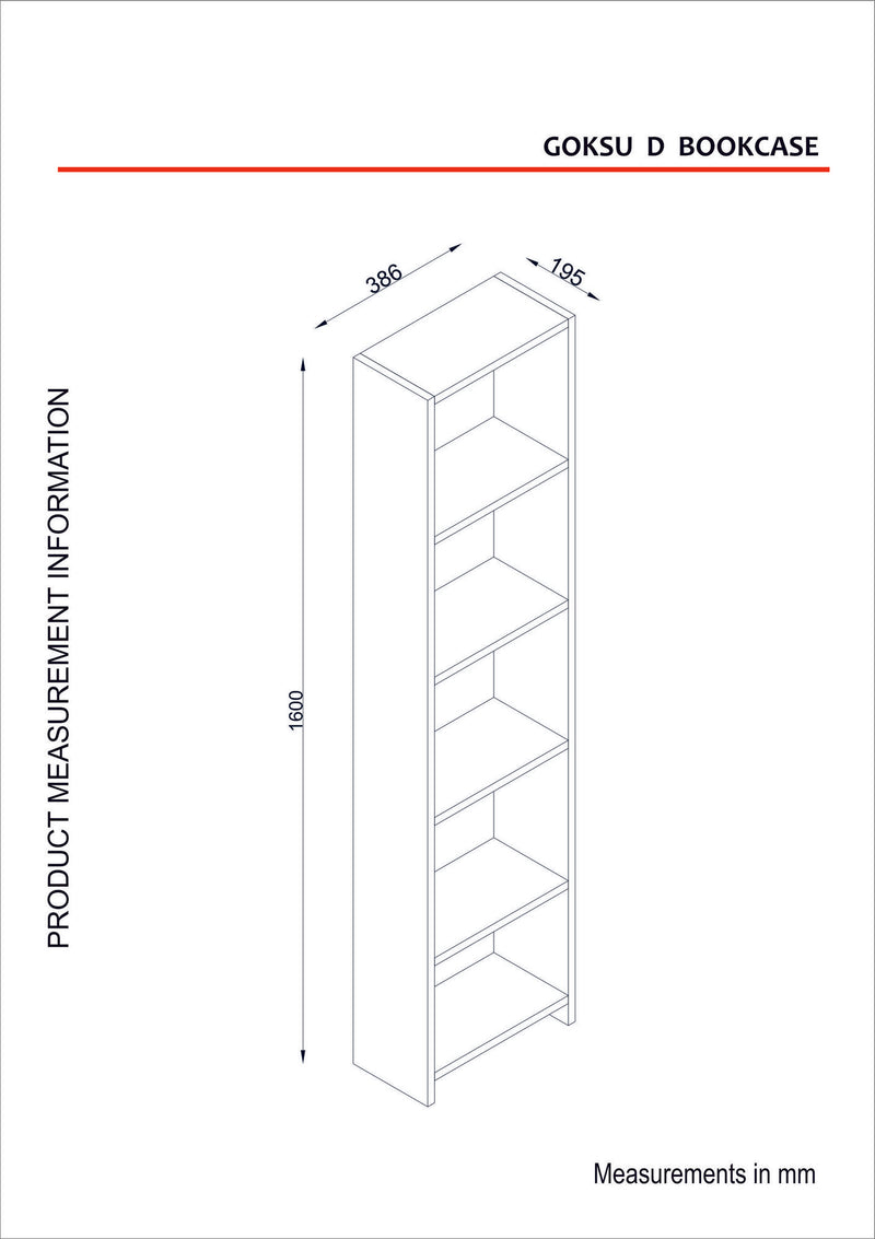 Libreria verticale a colonna scaffale moderno 5 ripiani bianco cm 38x19x160h