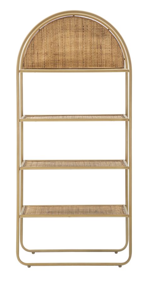 Libreria scaffale con 4 ripiani effetto rattan cm 80x40x180h