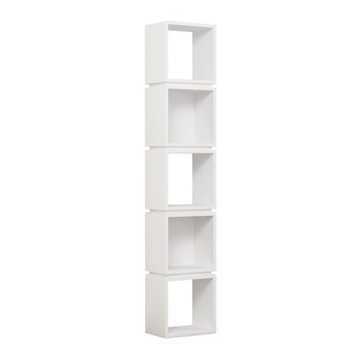 Libreria verticale a colonna moderna 5 vani in legno cm 32x22x167h - vari colori