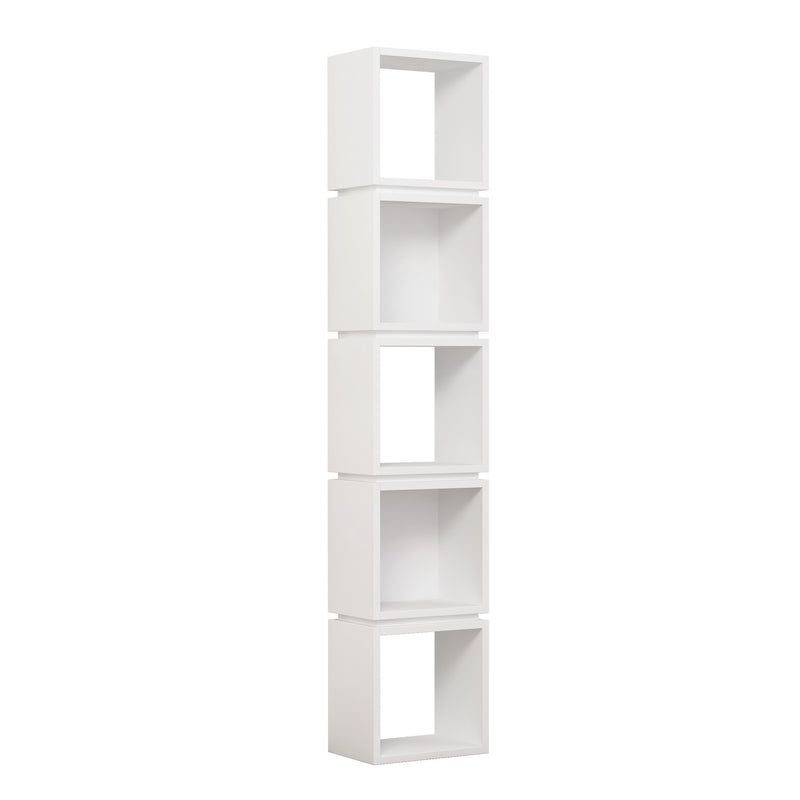 Libreria verticale a colonna moderna 5 vani in legno cm 32x22x167h - vari colori