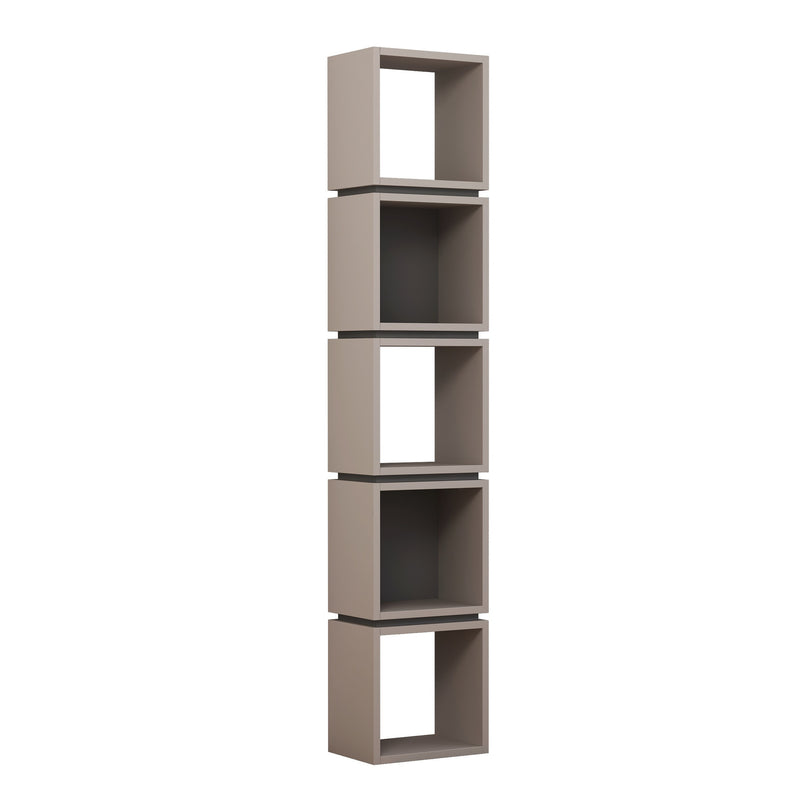 Libreria verticale a colonna moderna 5 vani in legno cm 32x22x167h - vari colori
