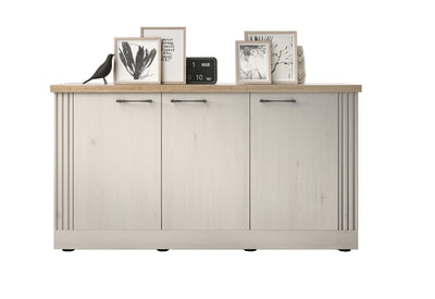 Gelsin - Madia credenza country 3 ante maniglie invecchiate cm 164x44x88h