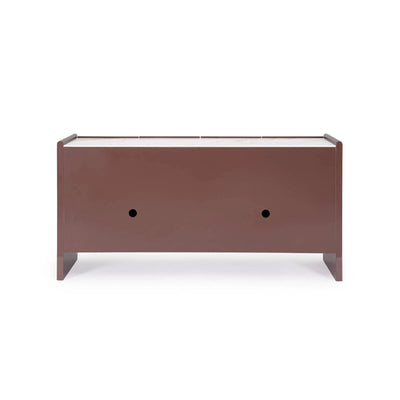 Madia moderna bordeaux a 4 Ante con top effetto marmo cm 163x45x80h