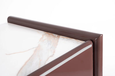 Madia moderna bordeaux a 4 Ante con top effetto marmo cm 163x45x80h