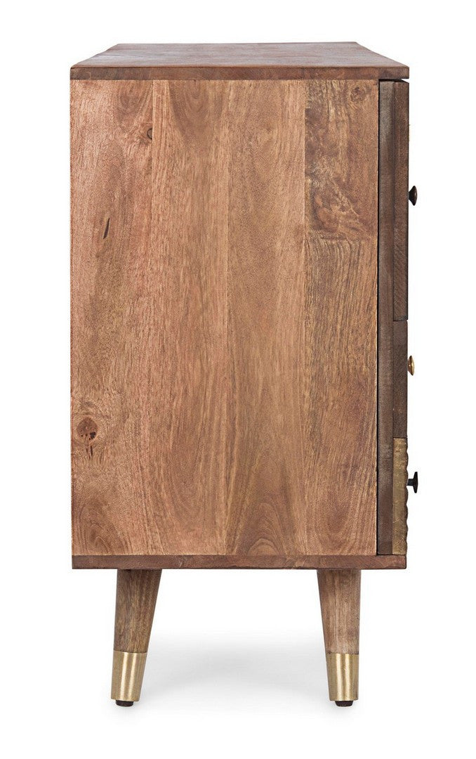 Madia con ante e cassetti effetto Patchwork in legno di mango cm 150x40x78h