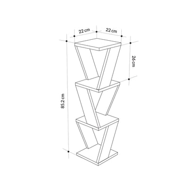 Mensola verticale angolare design moderno e ripiani cm 22x22x85h - vari colori