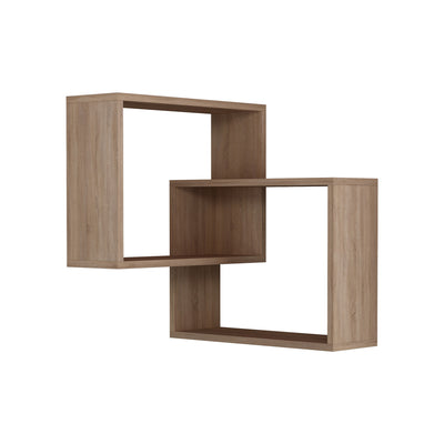 Mensola da parete angolare cubi sospesi colore naturale cm 68x60x68h