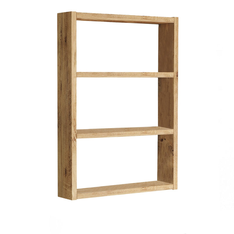 Mensola 3 ripiani porta spezie da cucina in legno colore quercia cm 43x9x60h